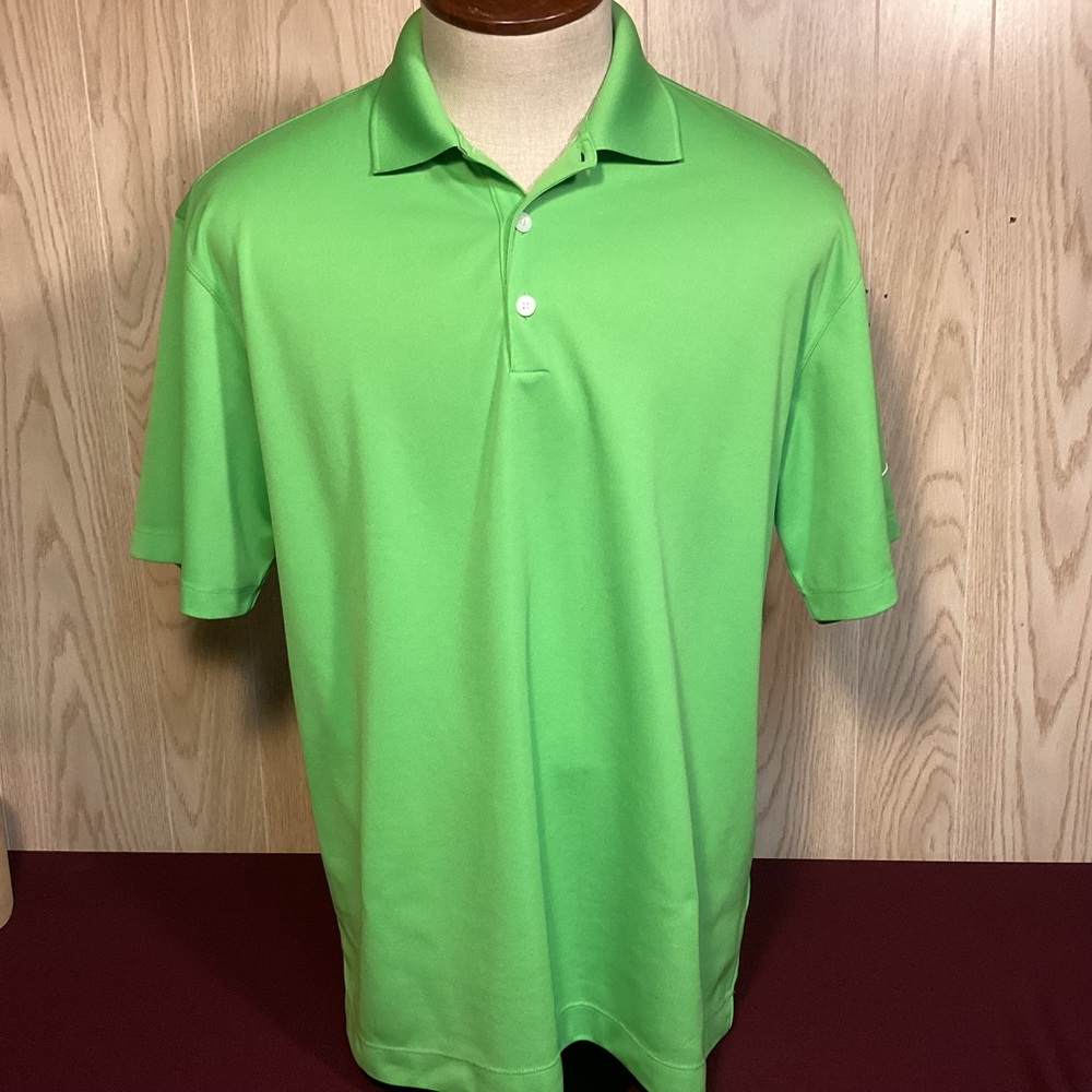 Nike Golf Dri-Fit golf lime green polo shirt size large men’s size large
